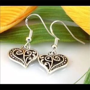 New Sterling Silver Heart Love Earrings
